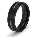 Black Titanium Cable Inlay 6.5mm Wedding Ring