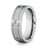 Bezel Set CZ 7mm Titanium Wedding Band