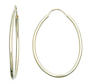 14k Yellow Gold Oval Hoop Earrings 26mm