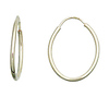 14K Yellow Gold Oval Hoop Earrings 18mm