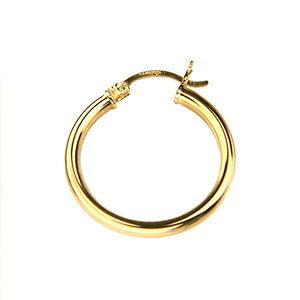 14k Yellow Gold 2.5mm Hoops Earrings 33mm