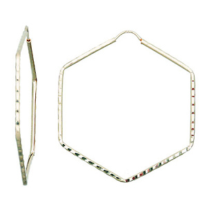 Faceted Hexagon Hoops