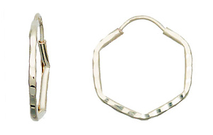 Faceted Hexagon Hoops