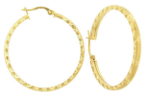 Diamond Cut Hoop Earrings