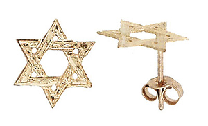 Star of David Post Earrings