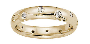 4mm Comfort Fit 14k Yellow Gold Eternity Ring (0.24ctw)