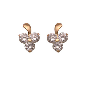 14K Trio Leaf Stud Earrings