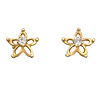 Plumeria CZ Center 14k Gold Earrings