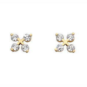 14K X CZ Stud Earrings