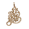 14k I Love You Script Pendant