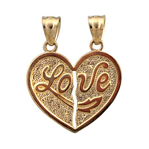 Yellow Gold Break Apart Love Pendant