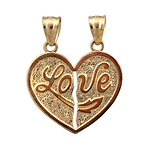 Yellow Gold Break Apart Love Pendant