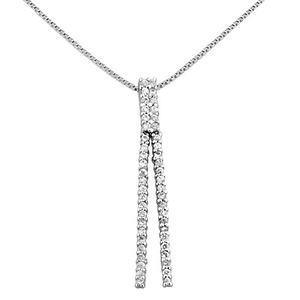 Silver Lariat CZ Pendant