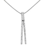 Silver Lariat CZ Pendant