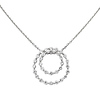 Silver Cubic Zirconia Circle within a Circle Necklace