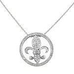 Silver Fleur de Lis Emblem Pendant