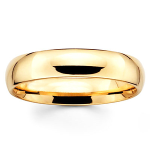 5mm Dome Comfort-Fit 14K-18K Yellow Gold Wedding Band by Benchmark