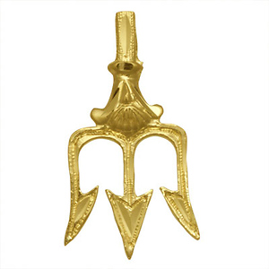 Yellow Gold Neptune's Trident Pendant