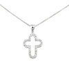 Silver Cubic Zirconia Cross Pendant