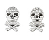 Skull and Crossbones Sterling Silver CZ Earrings