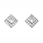 Square CZ Stud in Sterling Silver