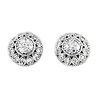 Rounded Silver Shield Pave Earrings