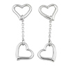 Silver Heart Drop Earring