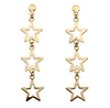 14k Yellow Gold Three Star Drop Earrings