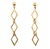 14k Yellow Gold Diamond Shape Drop Earrings