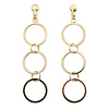 14k Yellow Gold Three Circle Drop Earrings