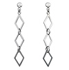 14k White Gold Diamond Shape Drop Earrings