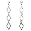 14k White Gold Diamond Shape Drop Earrings