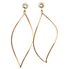 14k Yellow Gold Leaf Wire Earrings