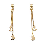 14k Yellow Gold Crescent Moon Earrings