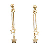 14k Yellow Gold Star Drop Earrings