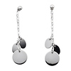 14k White Gold Geometric Shape Drop Earrings