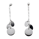 14k White Gold Geometric Shape Drop Earrings