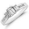14K Channel Set Emerald Cut Diamond Engagement Ring