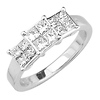 14K White Gold Fancy Princess Diamond Ring (0.75 ctw)
