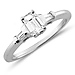 Slim 14K White Gold Emerald Cut Diamond Engagement Ring thumb 0