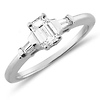 Slim 14K White Gold Emerald Cut Diamond Engagement Ring