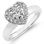 14K Round Diamond Heart Promise Ring (0.75 ctw)