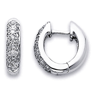 14K Huggie Style Diamond Earrings .31ctw