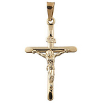 Slender 14K Yellow Gold Italian Crucifix