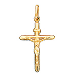 14K Yellow Gold Slender Italian Crucifix