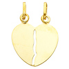 14K Yellow Gold Broken Heart Pendant