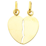 14K Yellow Gold Broken Heart Pendant