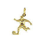 14K Running Soccer Player Charm