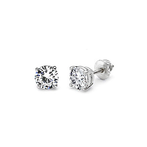 14K 4 Prong Round Solitaire Diamond Stud Earrings 0.50ctw