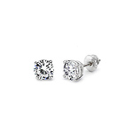 14K 4 Prong Round Solitaire Diamond Stud Earrings 0.40ctw